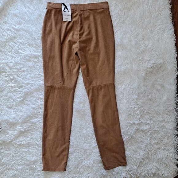 Mixit Size Small Full Length Faux Suede Traditional Brown Leggings NWT - Picture 5 of 7